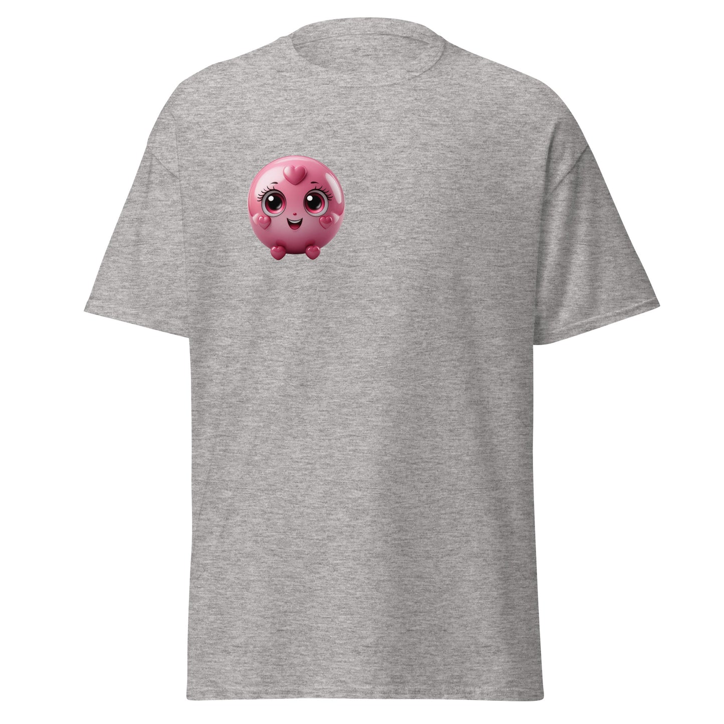 Love-Struck Emoji Unisex Tee in Grey - Trendy, Eco-Friendly Fashion Statement