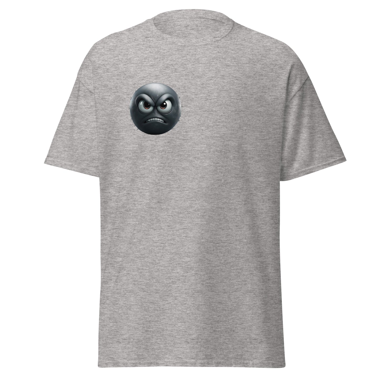 Annoyed Mood Emoji Unisex Classic Tee in Sport Grey - Trendy Streetwear Graphic T-shirt for Casual and Bold Fashion Statements