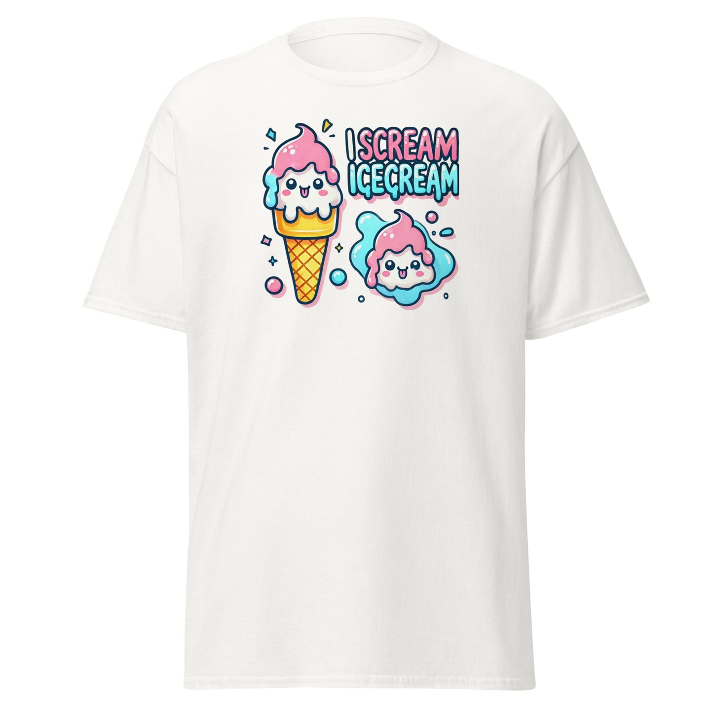 I scream ICE CREAM Unisex classic tee - LUDE fashion, streetwear, unique designs, custom apparel, gift ideas, trendy, eco-friendly, statement pieces, graphic tees, sustainable fashion, minimalist, pop culture, creative prints, bold designs, limited edition, casual wear, artistic, lifestyle