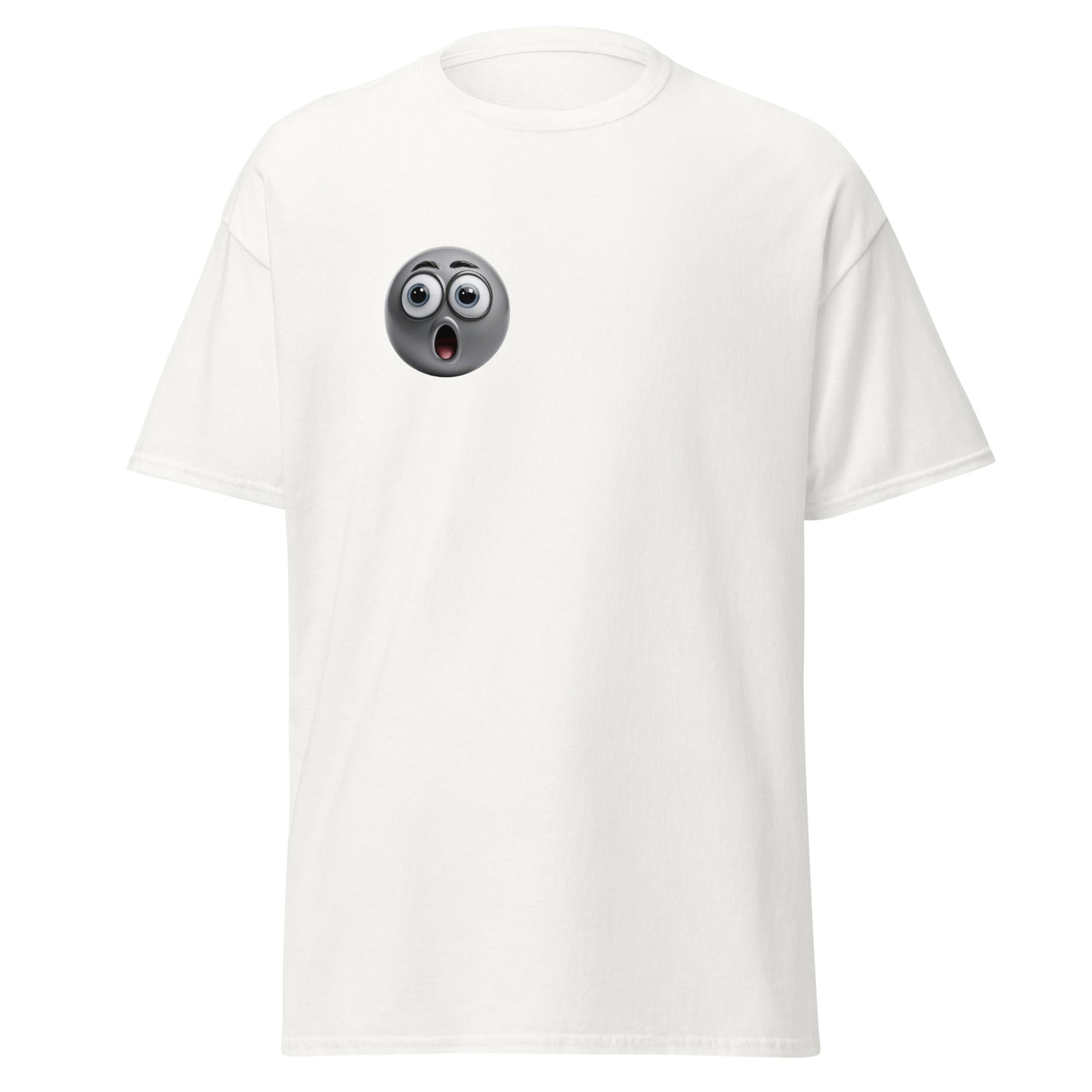 Shocked Expression Emoji Unisex Tee - 100% Cotton, Trendy Streetwear Graphic Tshirt, Minimalist Design, Fashion Statement Piece