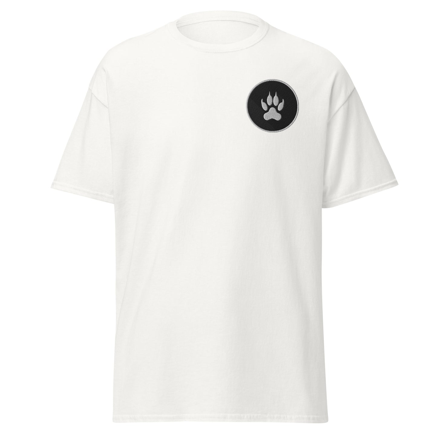 Unisex classic tee with paw print design, 100% cotton, perfect for casual streetwear, sustainable fashion, and unique statement pieces.