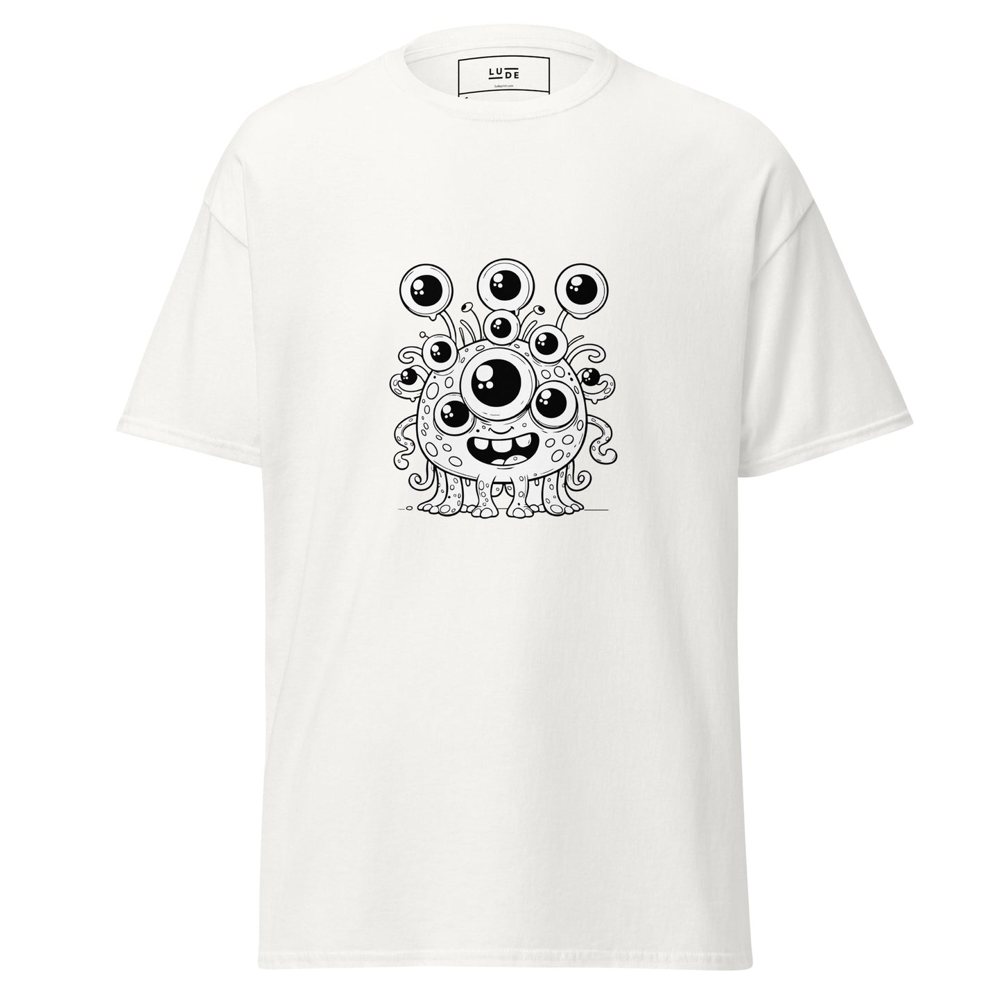 Cosmic stare alien Unisex classic tee - LUDE fashion, streetwear, unique designs, custom apparel, gift ideas, trendy, eco-friendly, statement pieces, graphic tees, sustainable fashion, minimalist, pop culture, creative prints, bold designs, limited edition, casual wear, artistic, lifestyle