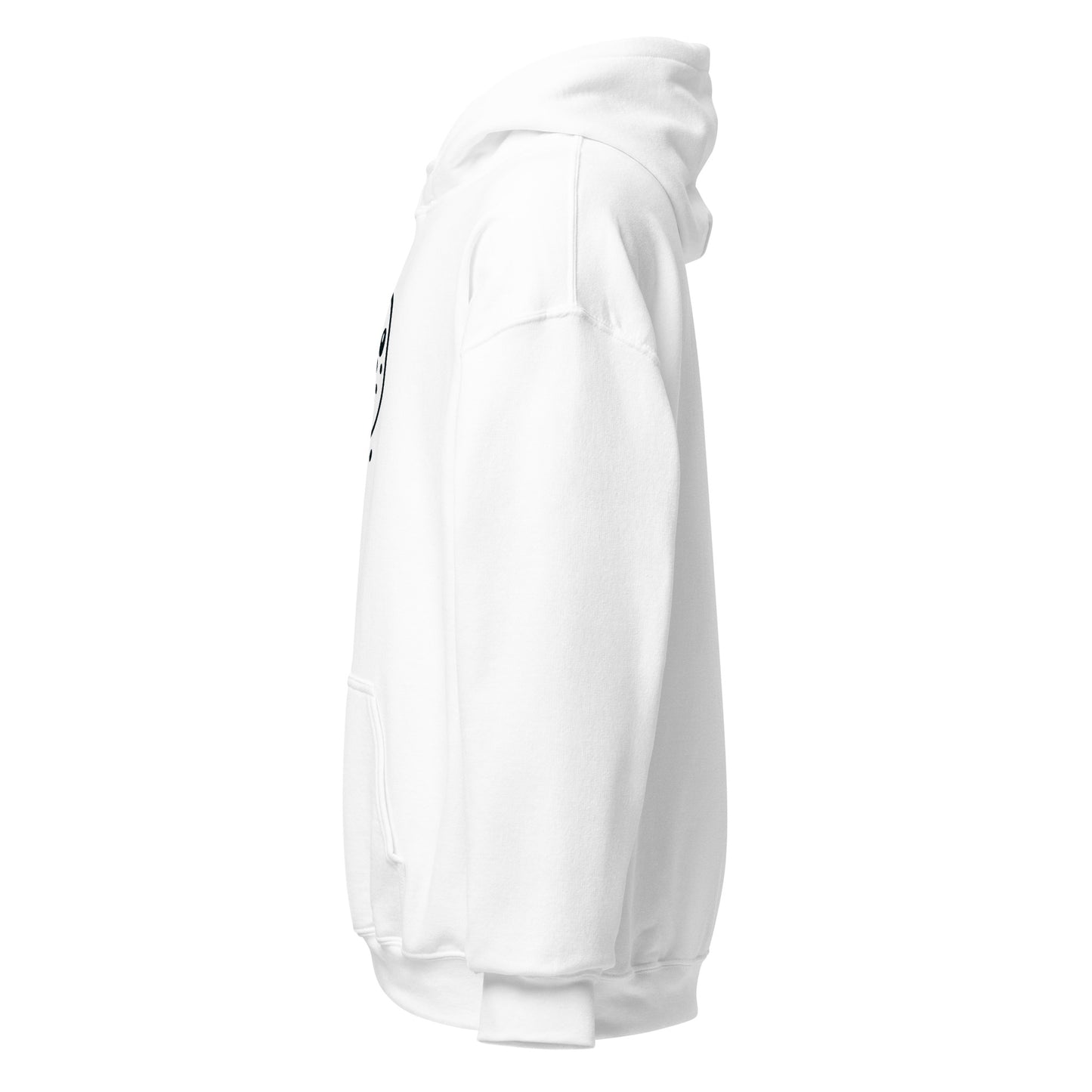 White Frosty Smiles Unisex Hoodie, cozy and stylish, eco-friendly streetwear with unique design, perfect for cooler evenings.