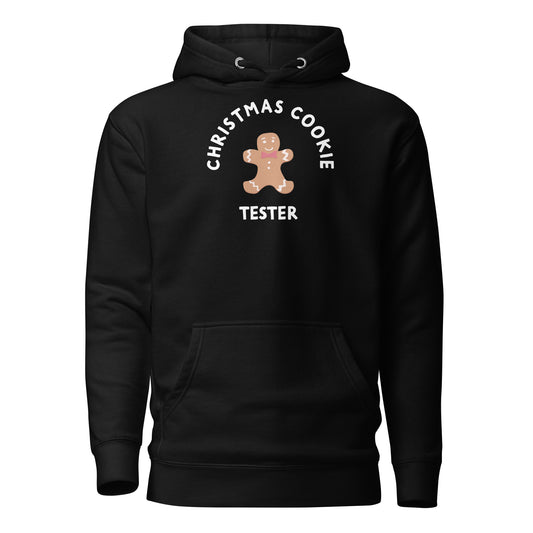 Christmas cookie TESTER Unisex Hoodie - LUDE fashion, streetwear, unique designs, custom apparel, gift ideas, trendy, eco-friendly, statement pieces, graphic tees, sustainable fashion, minimalist, pop culture, creative prints, bold designs, limited edition, casual wear, artistic, lifestyle