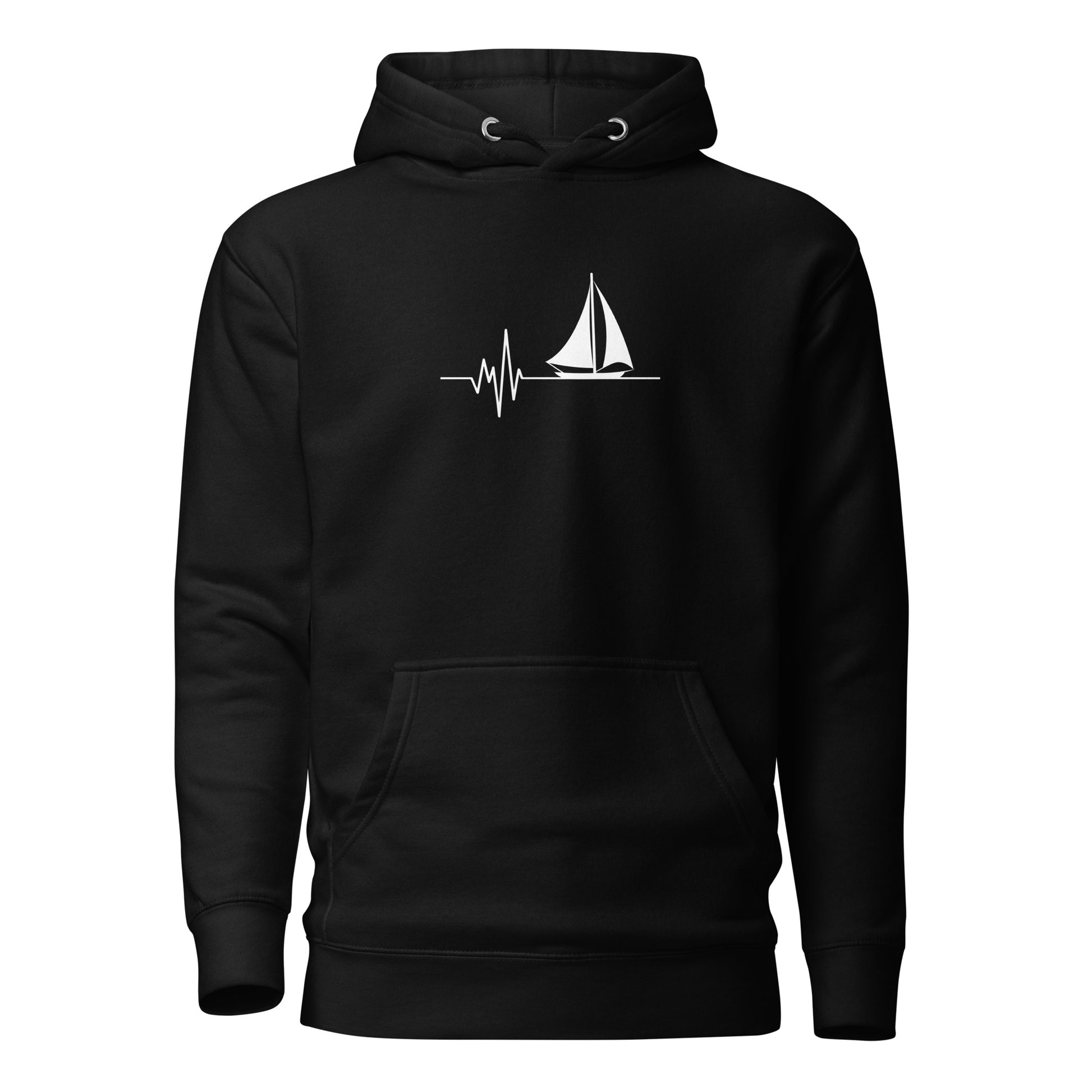 Sailing with heart Unisex Hoodie - LUDE fashion, streetwear, unique designs, custom apparel, gift ideas, trendy, eco-friendly, statement pieces, graphic tees, sustainable fashion, minimalist, pop culture, creative prints, bold designs, limited edition, casual wear, artistic, lifestyle