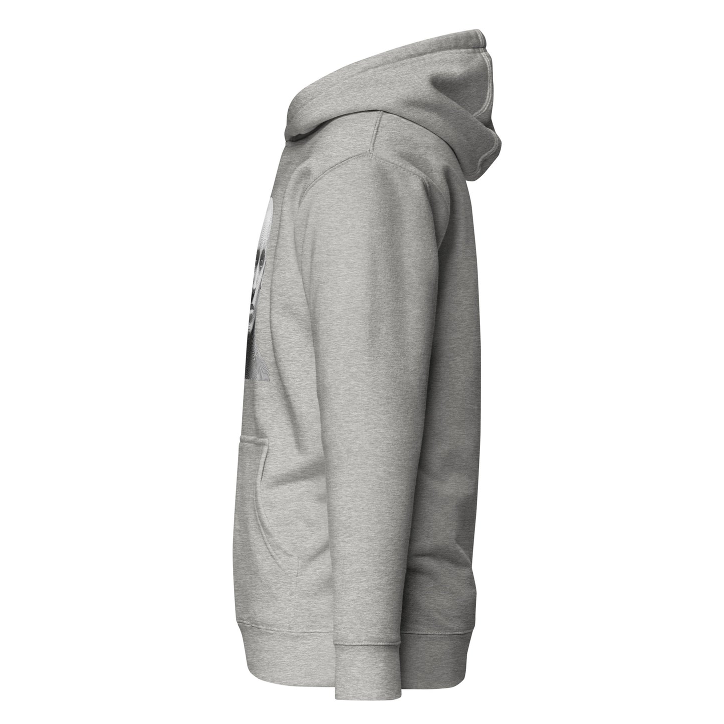 Gray unisex hoodie with soft fabric, pouch pocket, and hood; perfect for streetwear fashion and eco-friendly custom apparel.