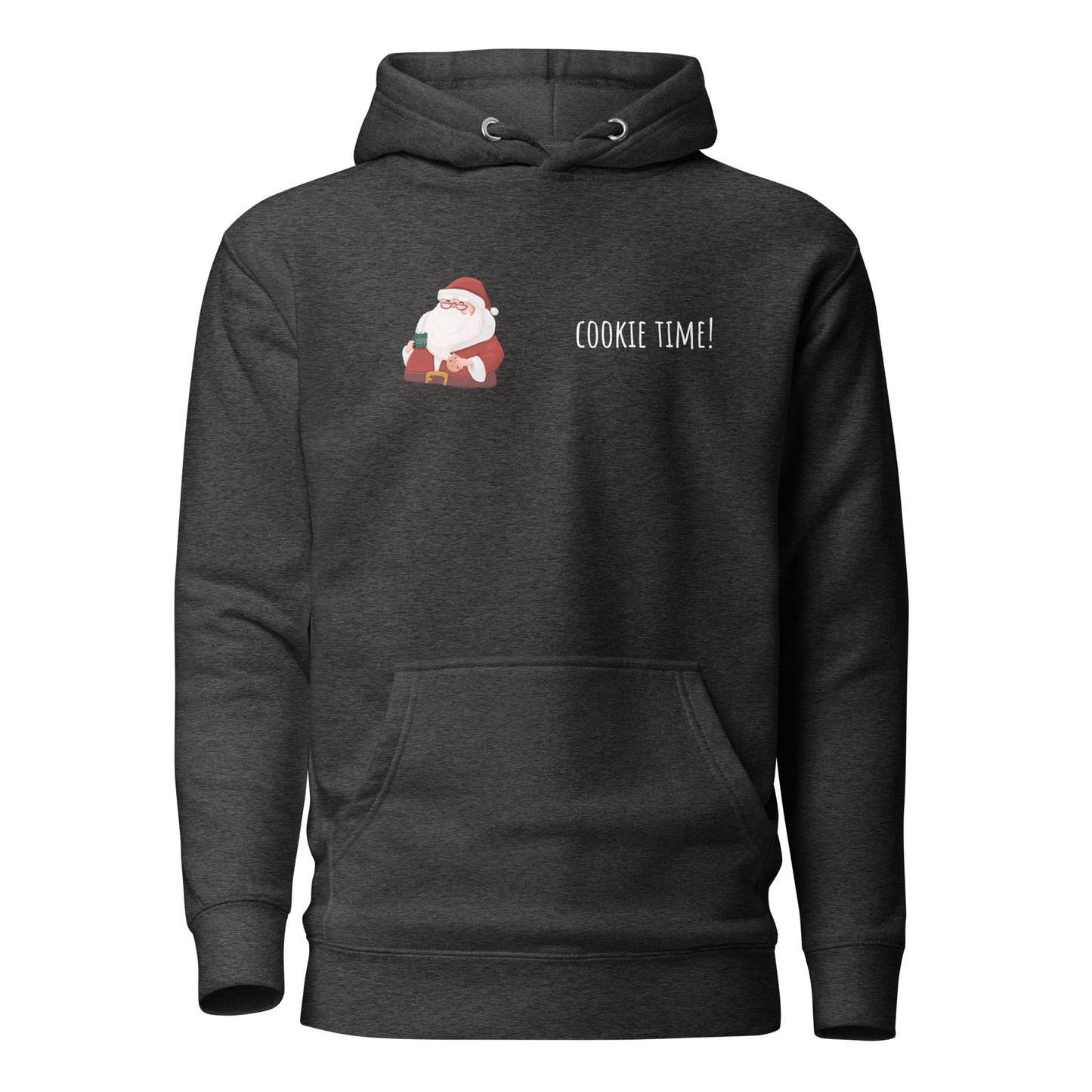 Santas cookie time Unisex Hoodie - LUDE fashion, streetwear, unique designs, custom apparel, gift ideas, trendy, eco-friendly, statement pieces, graphic tees, sustainable fashion, minimalist, pop culture, creative prints, bold designs, limited edition, casual wear, artistic, lifestyle