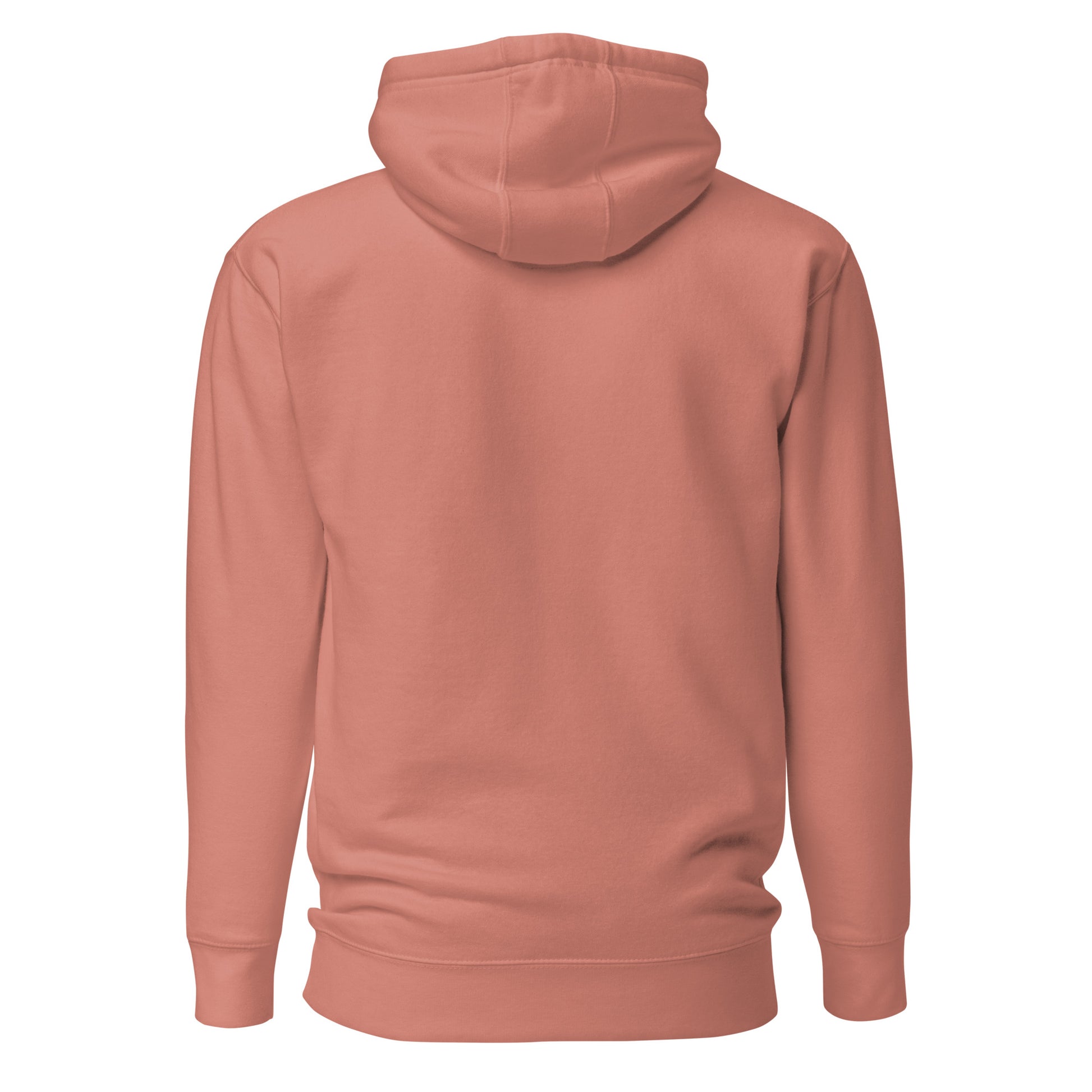 Meow Face Unisex Hoodie in pink, back view, trendy streetwear with sustainable cotton, perfect for eco-conscious fashion lovers.