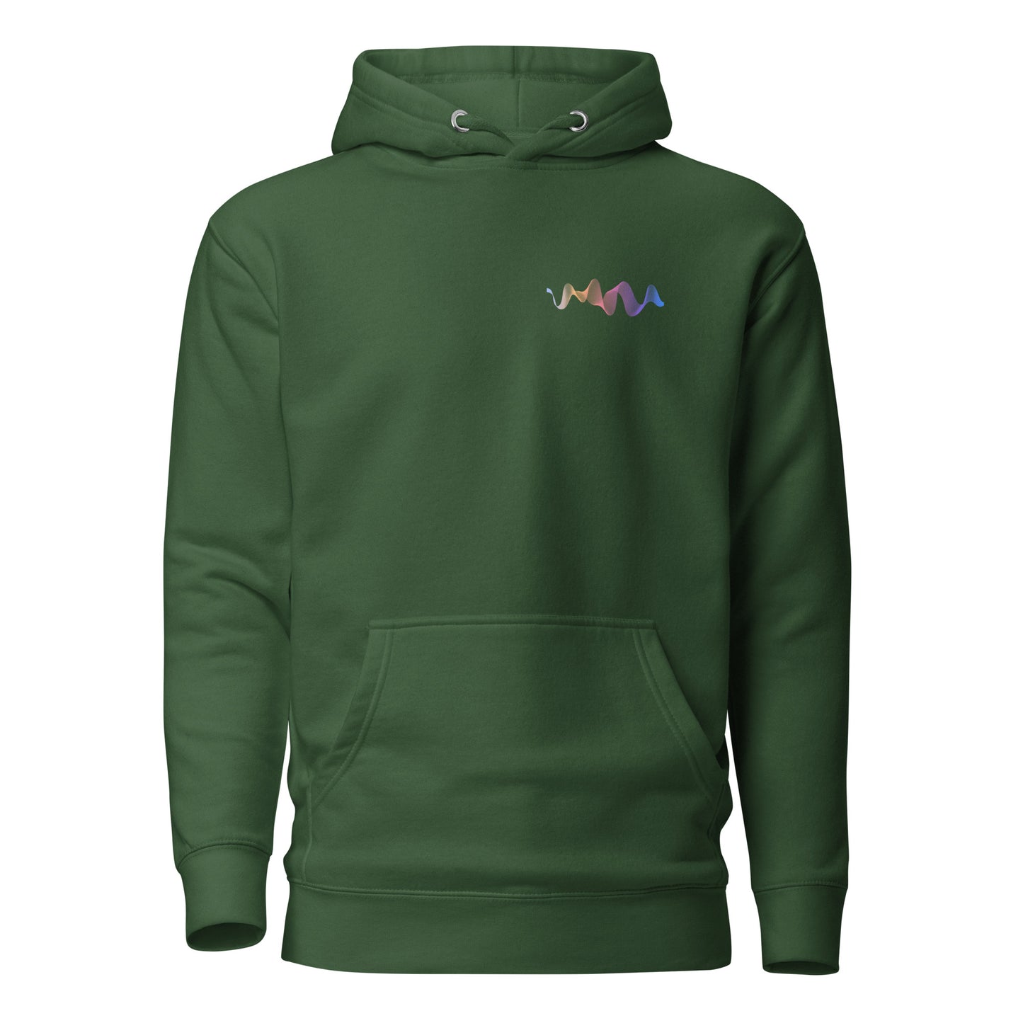 "Splash of Melody Unisex Hoodie in green with unique design, sustainable fashion, trendy streetwear, eco-friendly casual wear"