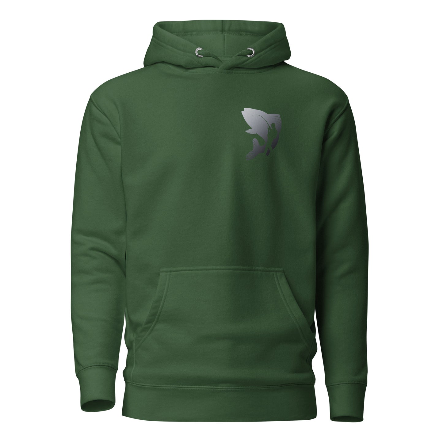 Unisex green hoodie with fish graphic, perfect for streetwear fashion, eco-friendly and unique design, ideal gift for trendsetters.