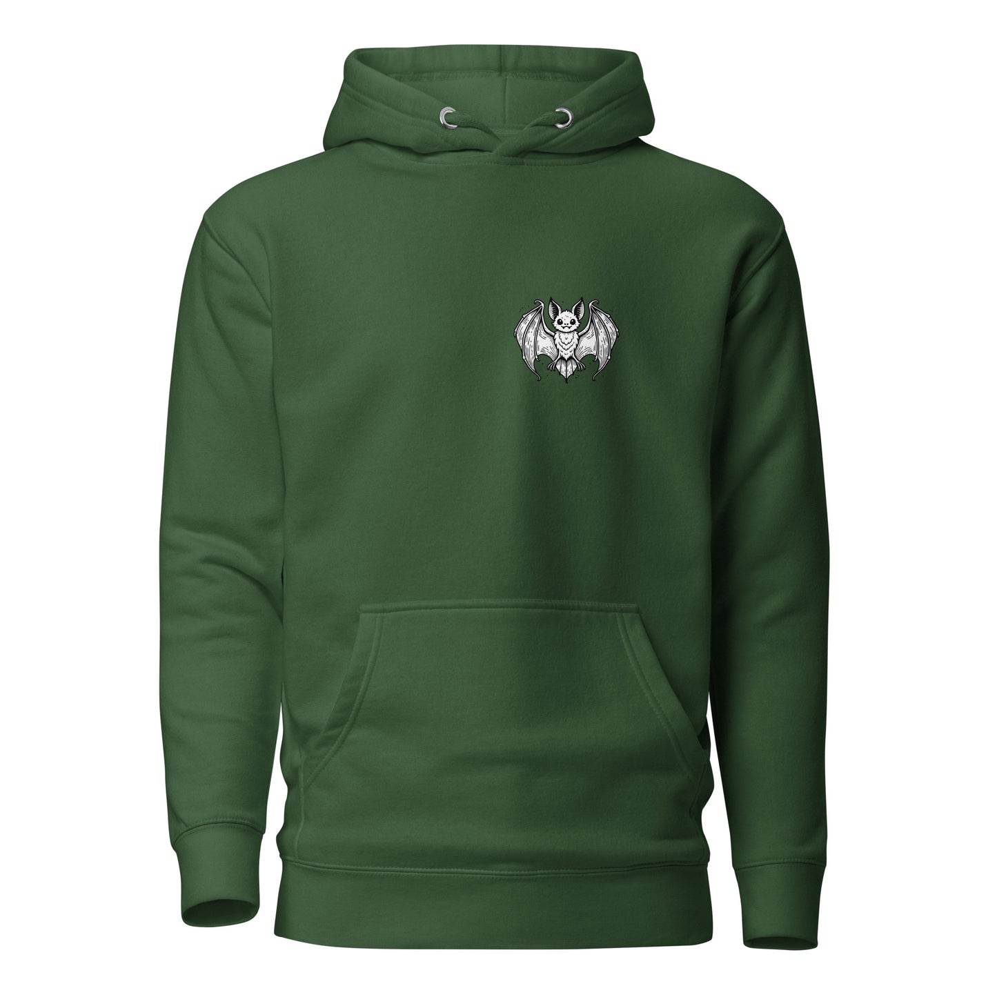 Midnight bat vibes Unisex Hoodie - LUDE fashion, streetwear, unique designs, custom apparel, gift ideas, trendy, eco-friendly, statement pieces, graphic tees, sustainable fashion, minimalist, pop culture, creative prints, bold designs, limited edition, casual wear, artistic, lifestyle