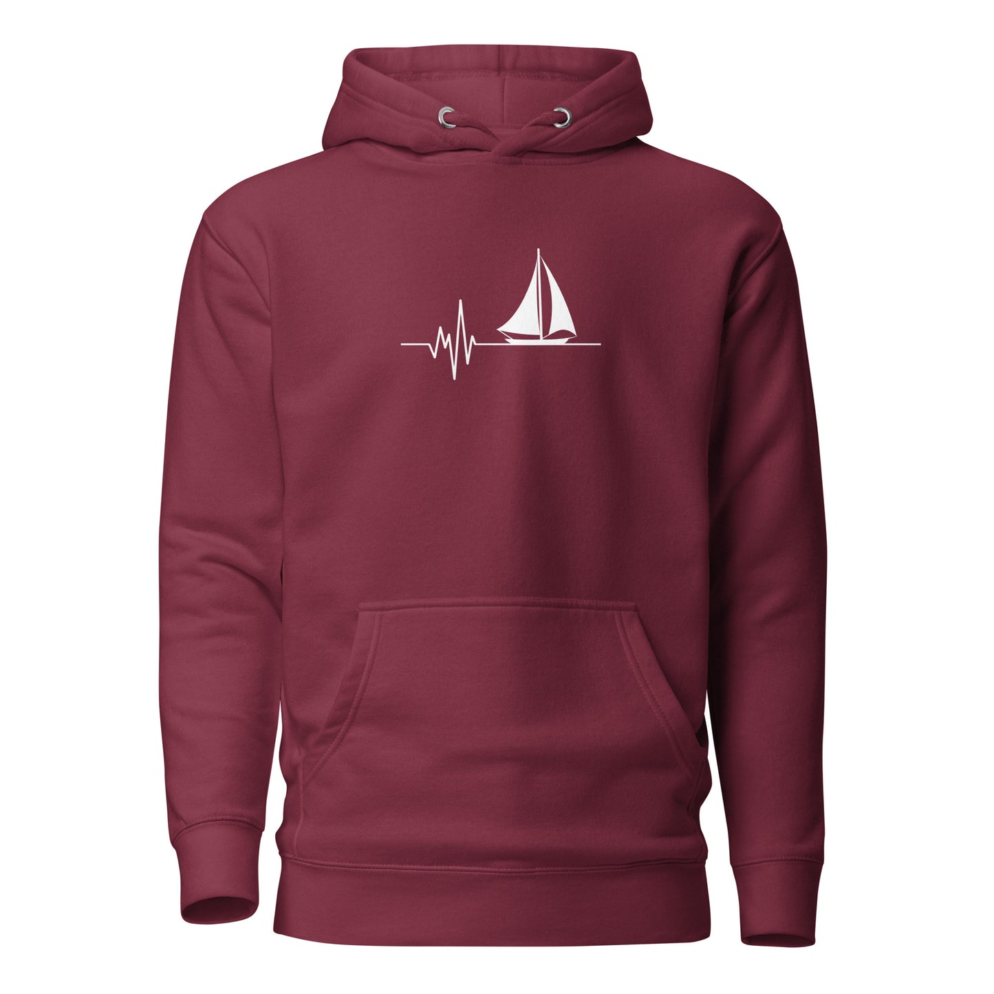 Sailing with heart Unisex Hoodie - LUDE fashion, streetwear, unique designs, custom apparel, gift ideas, trendy, eco-friendly, statement pieces, graphic tees, sustainable fashion, minimalist, pop culture, creative prints, bold designs, limited edition, casual wear, artistic, lifestyle