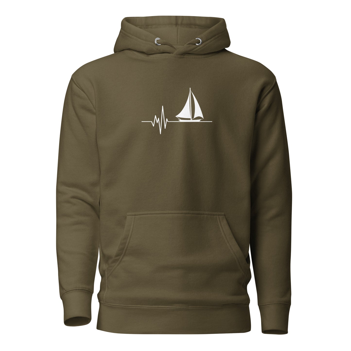 Unisex hoodie with sailing heart design, eco-friendly cotton blend, streetwear fashion, unique and trendy statement piece.