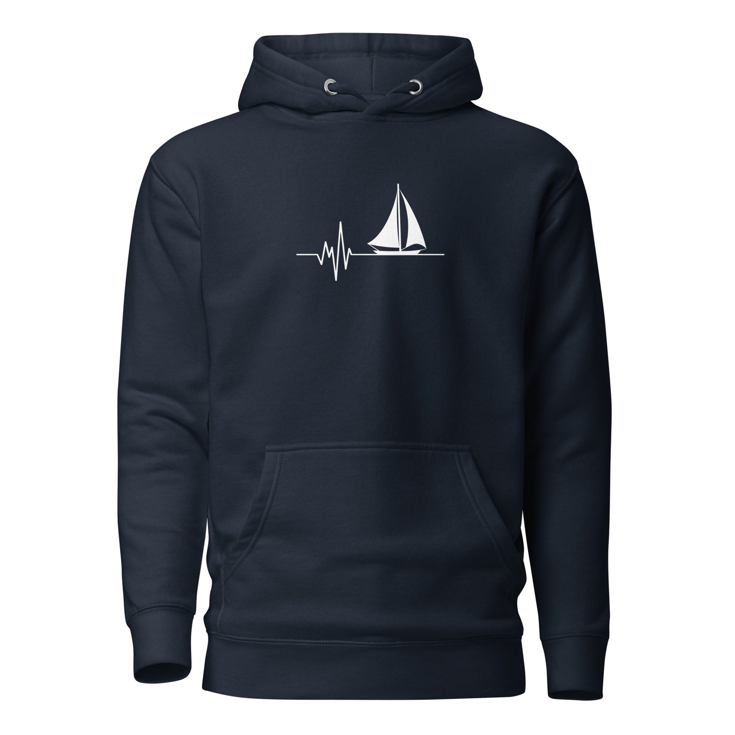 Sailing with heart Unisex Hoodie - LUDE fashion, streetwear, unique designs, custom apparel, gift ideas, trendy, eco-friendly, statement pieces, graphic tees, sustainable fashion, minimalist, pop culture, creative prints, bold designs, limited edition, casual wear, artistic, lifestyle