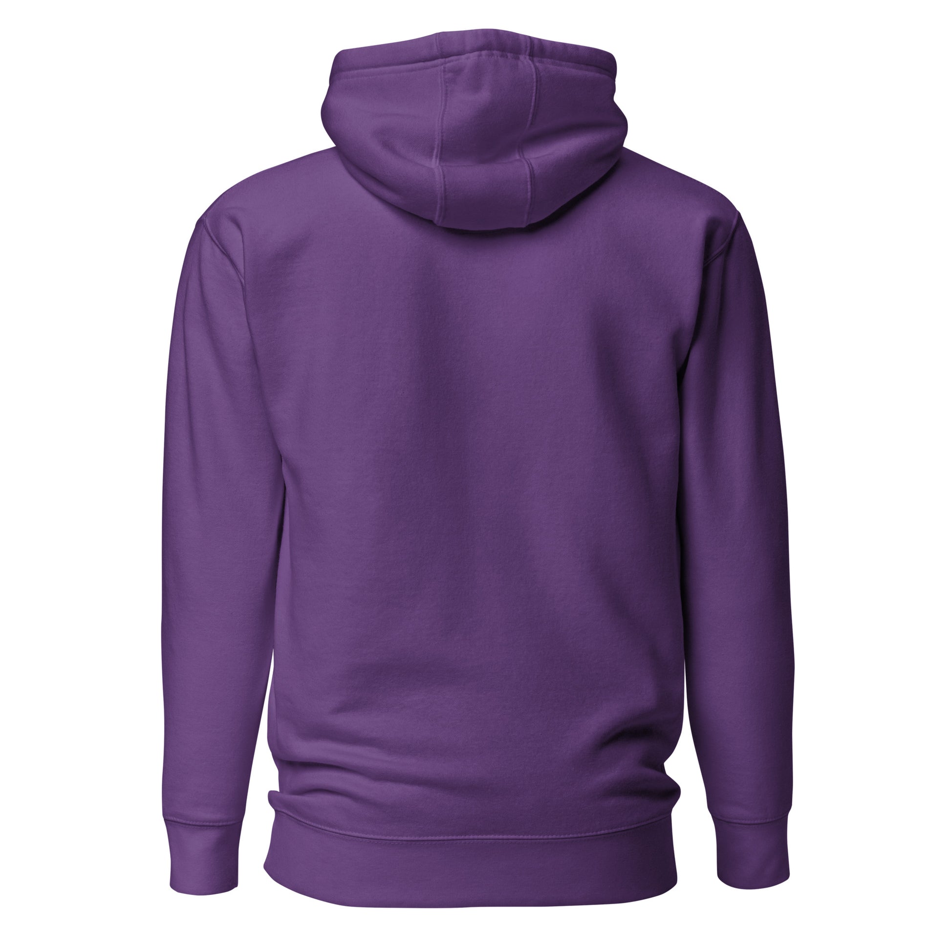 Purple unisex hoodie featuring a minimalist design, perfect for trendy streetwear and eco-friendly fashion lovers.