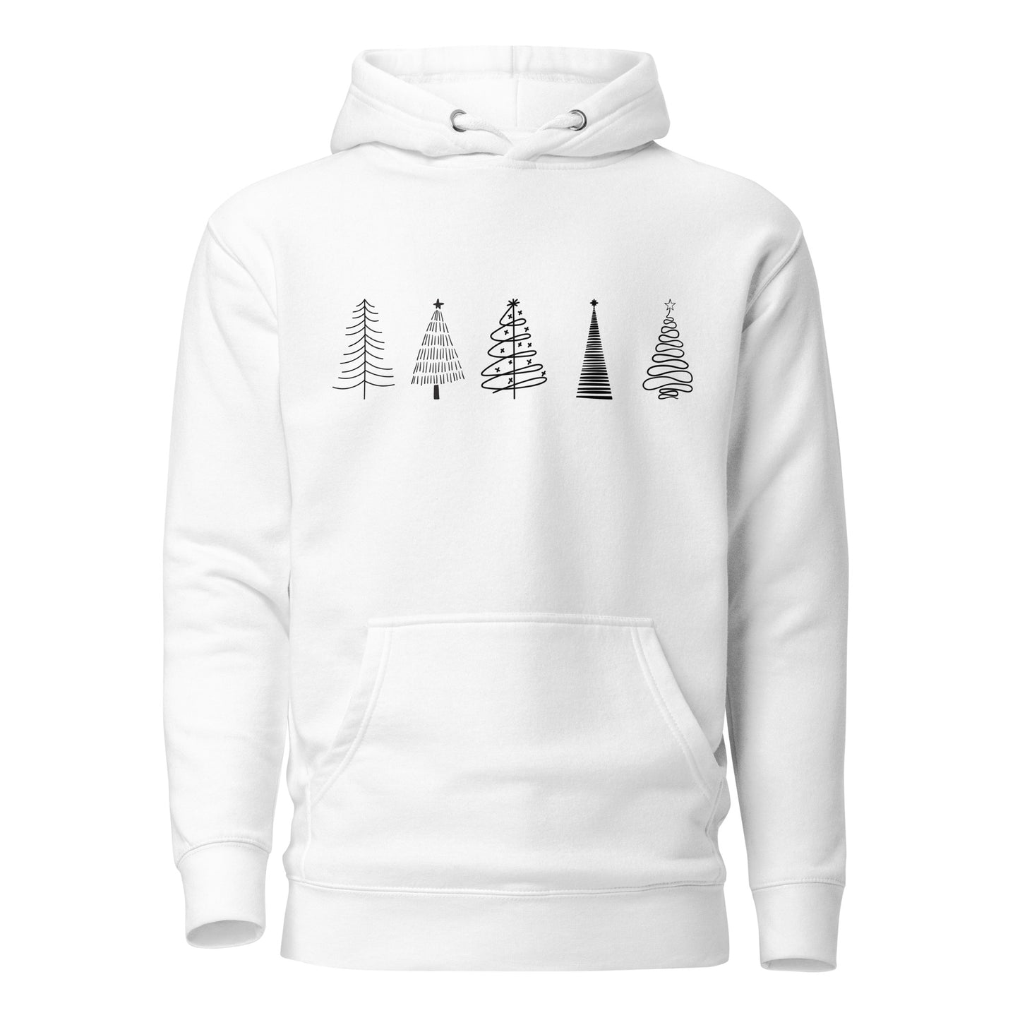 Christmas trees black bundle Unisex Hoodie - LUDE fashion, streetwear, unique designs, custom apparel, gift ideas, trendy, eco-friendly, statement pieces, graphic tees, sustainable fashion, minimalist, pop culture, creative prints, bold designs, limited edition, casual wear, artistic, lifestyle