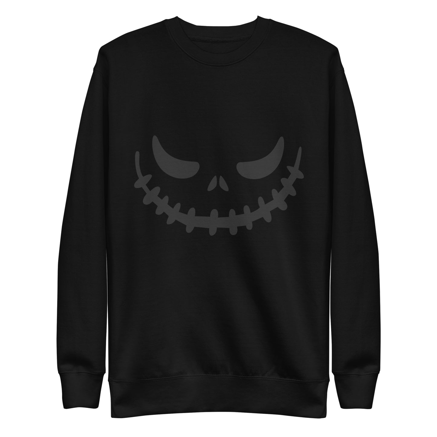 Halloween Smile Premium Sweatshirt - LUDE fashion, streetwear, unique designs, custom apparel, gift ideas, trendy, eco-friendly, statement pieces, graphic tees, sustainable fashion, minimalist, pop culture, creative prints, bold designs, limited edition, casual wear, artistic, lifestyle