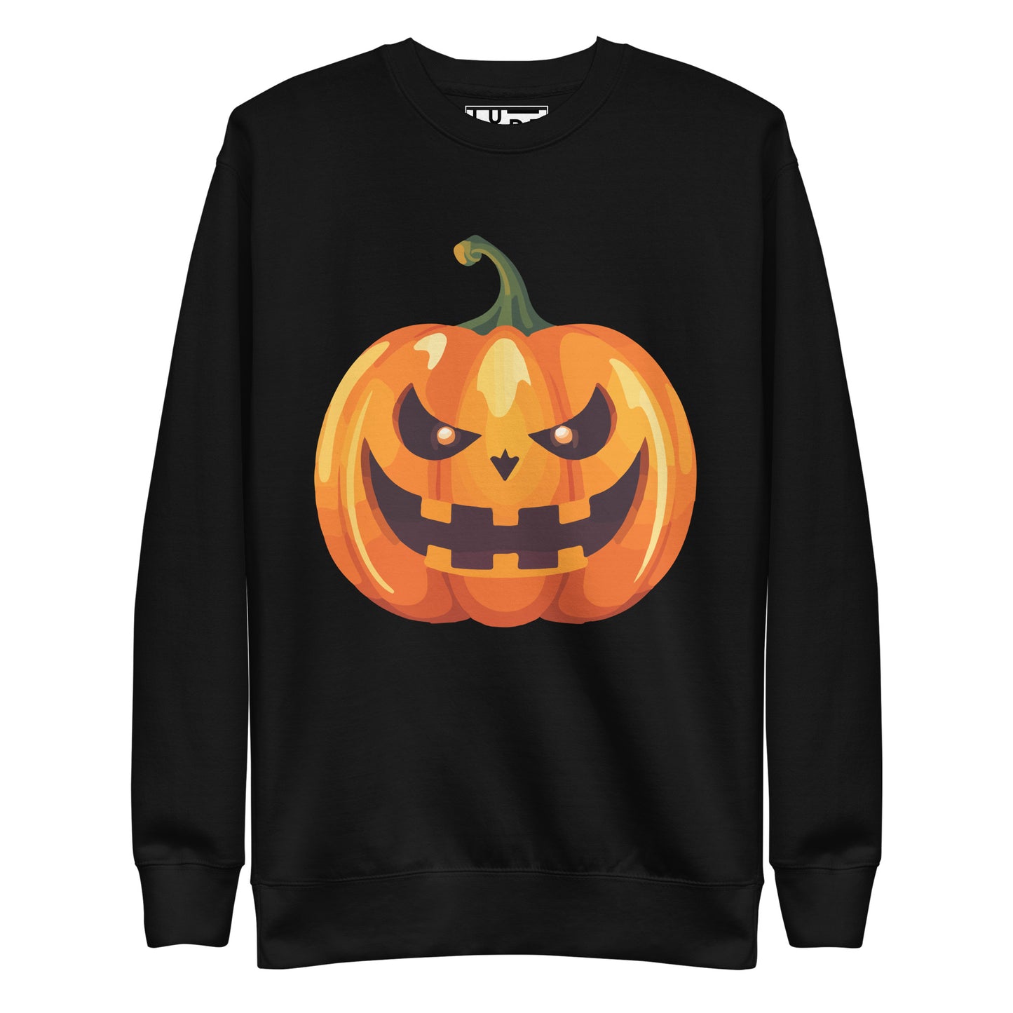 Halloween Pumpkin Premium Sweatshirt - LUDE fashion, streetwear, unique designs, custom apparel, gift ideas, trendy, eco-friendly, statement pieces, graphic tees, sustainable fashion, minimalist, pop culture, creative prints, bold designs, limited edition, casual wear, artistic, lifestyle