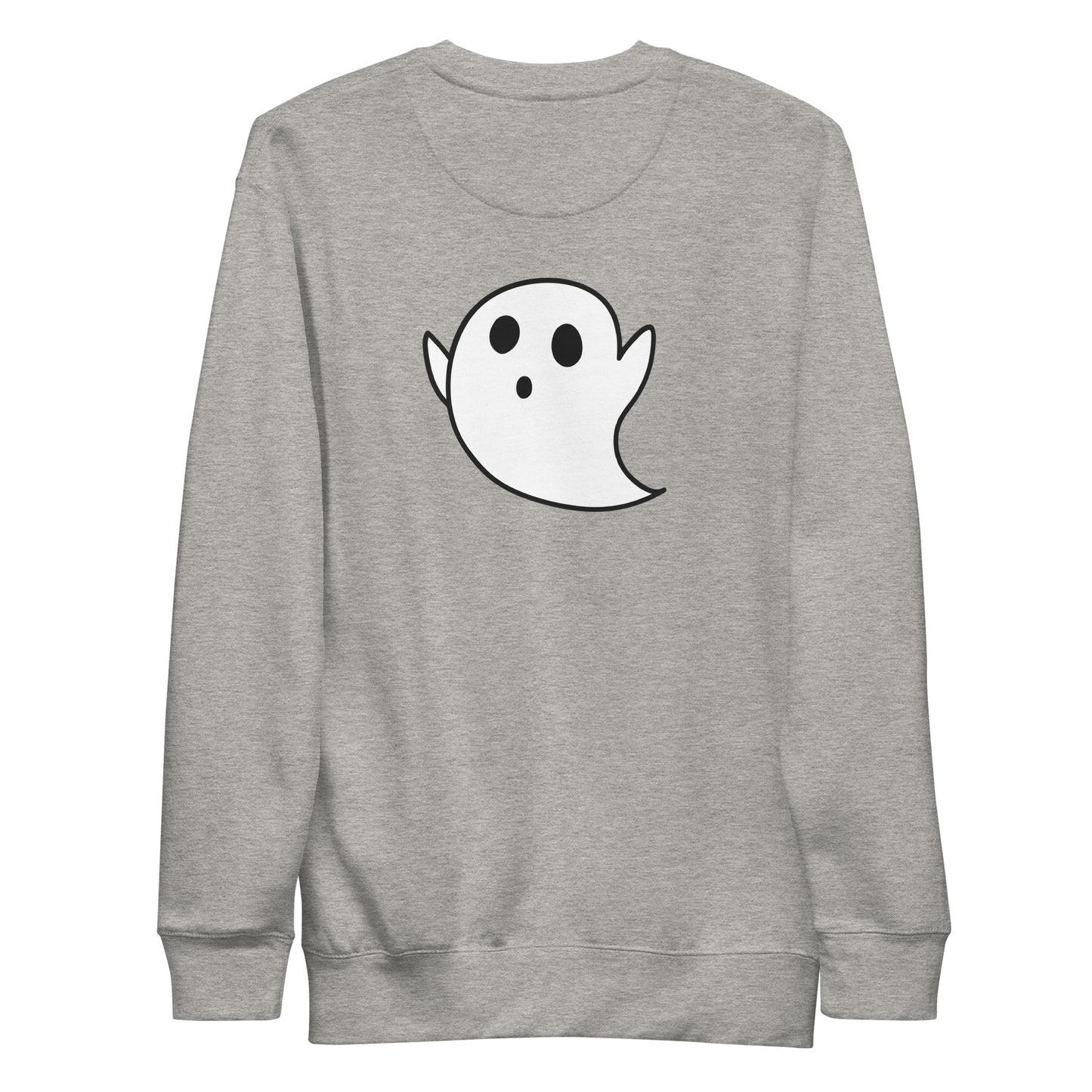 Spooky Ghost Premium Sweatshirt - LUDE fashion, streetwear, unique designs, custom apparel, gift ideas, trendy, eco-friendly, statement pieces, graphic tees, sustainable fashion, minimalist, pop culture, creative prints, bold designs, limited edition, casual wear, artistic, lifestyle