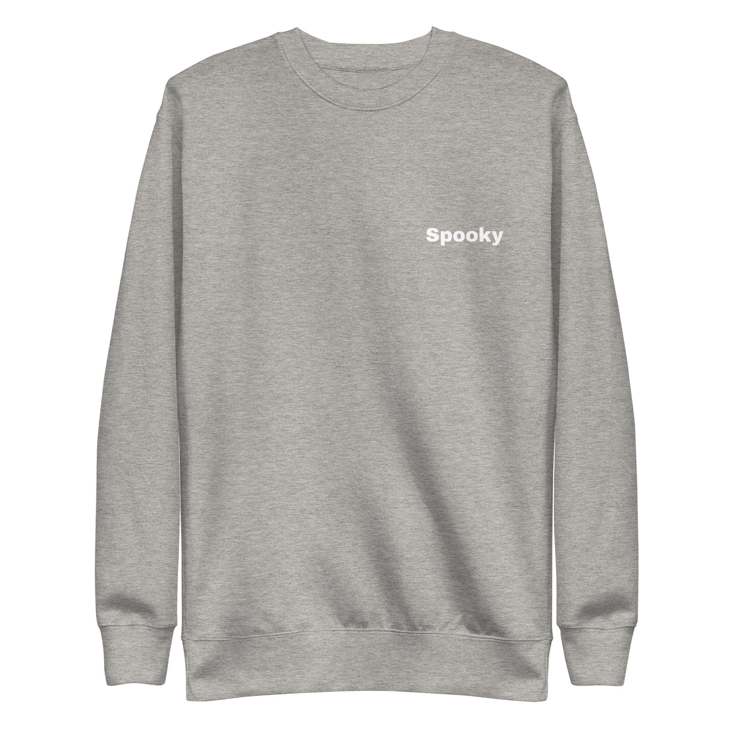 Spooky Ghost Premium Sweatshirt - LUDE fashion, streetwear, unique designs, custom apparel, gift ideas, trendy, eco-friendly, statement pieces, graphic tees, sustainable fashion, minimalist, pop culture, creative prints, bold designs, limited edition, casual wear, artistic, lifestyle