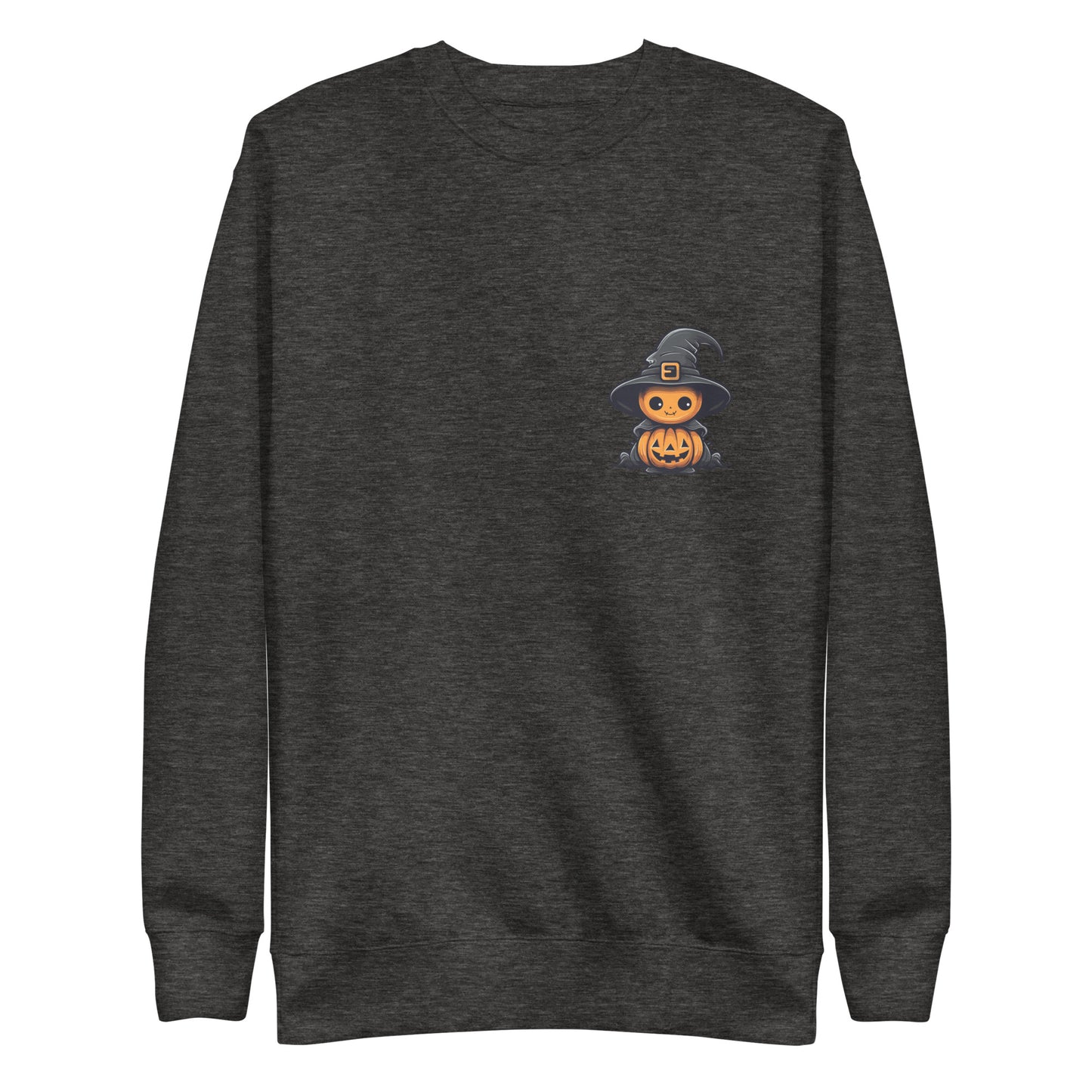 Pumpkin Witch Vibes Premium Sweatshirt - LUDE fashion, streetwear, unique designs, custom apparel, gift ideas, trendy, eco-friendly, statement pieces, graphic tees, sustainable fashion, minimalist, pop culture, creative prints, bold designs, limited edition, casual wear, artistic, lifestyle