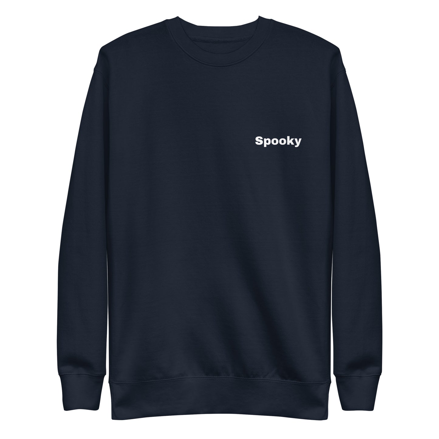 Spooky Ghost Premium Sweatshirt - LUDE fashion, streetwear, unique designs, custom apparel, gift ideas, trendy, eco-friendly, statement pieces, graphic tees, sustainable fashion, minimalist, pop culture, creative prints, bold designs, limited edition, casual wear, artistic, lifestyle