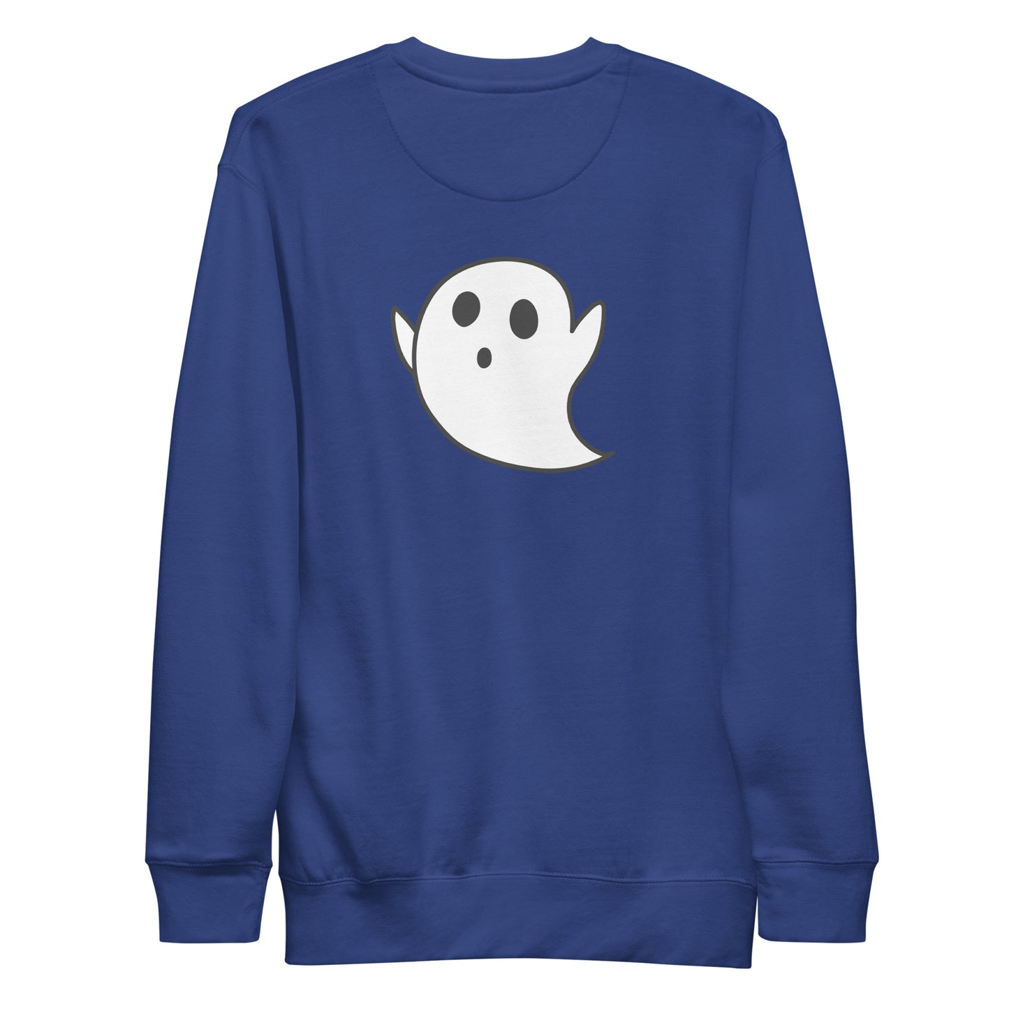 Spooky Ghost Premium Sweatshirt - LUDE fashion, streetwear, unique designs, custom apparel, gift ideas, trendy, eco-friendly, statement pieces, graphic tees, sustainable fashion, minimalist, pop culture, creative prints, bold designs, limited edition, casual wear, artistic, lifestyle