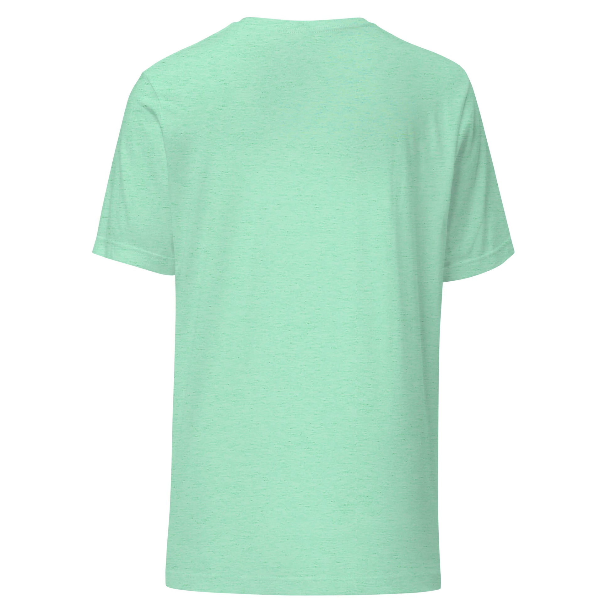 Mint green unisex t-shirt back view, soft and lightweight fabric, sustainable fashion, perfect for casual and trendy streetwear.