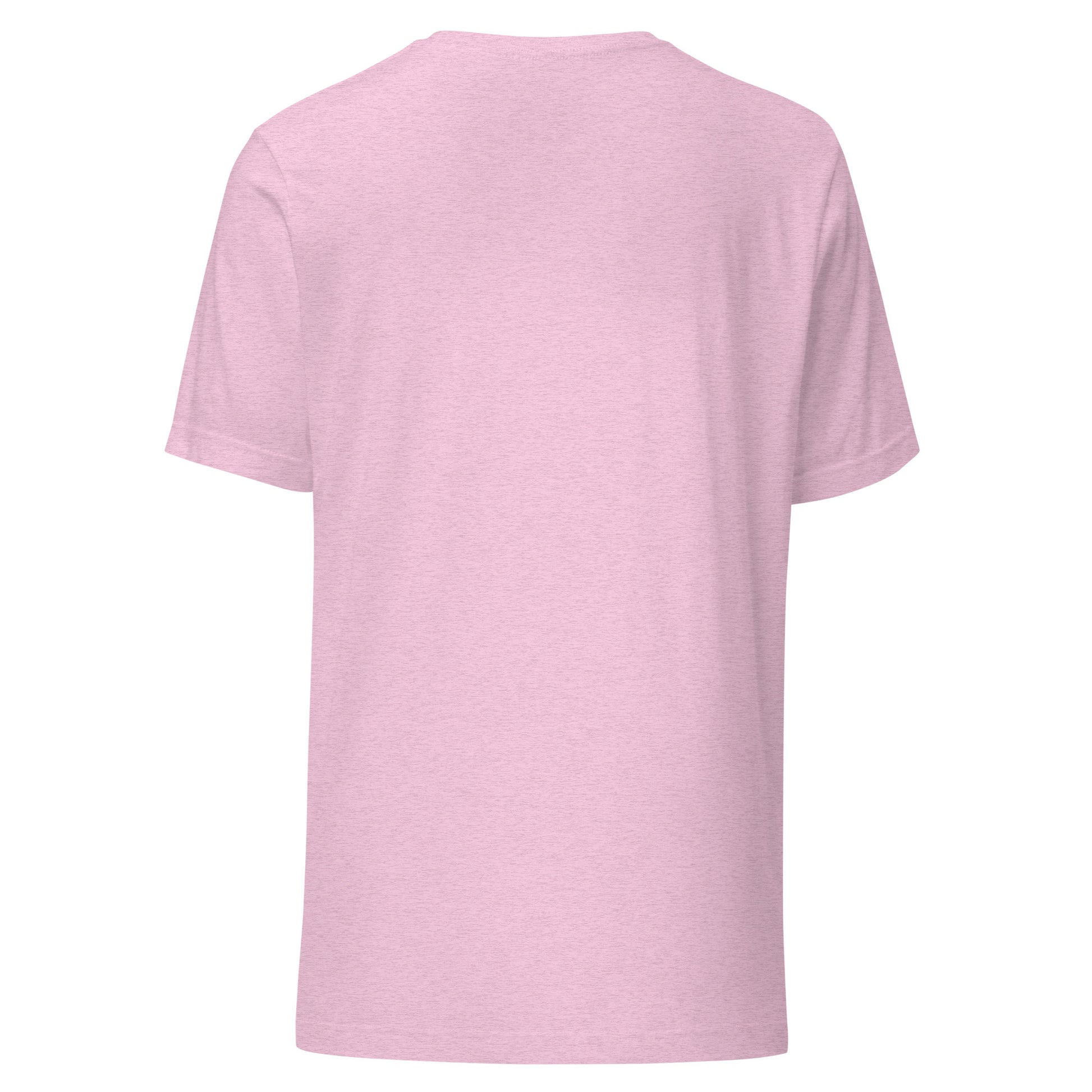 Pale pink unisex t-shirt back view, soft lightweight fabric, eco-friendly custom fashion, perfect for casual wear and statement style.