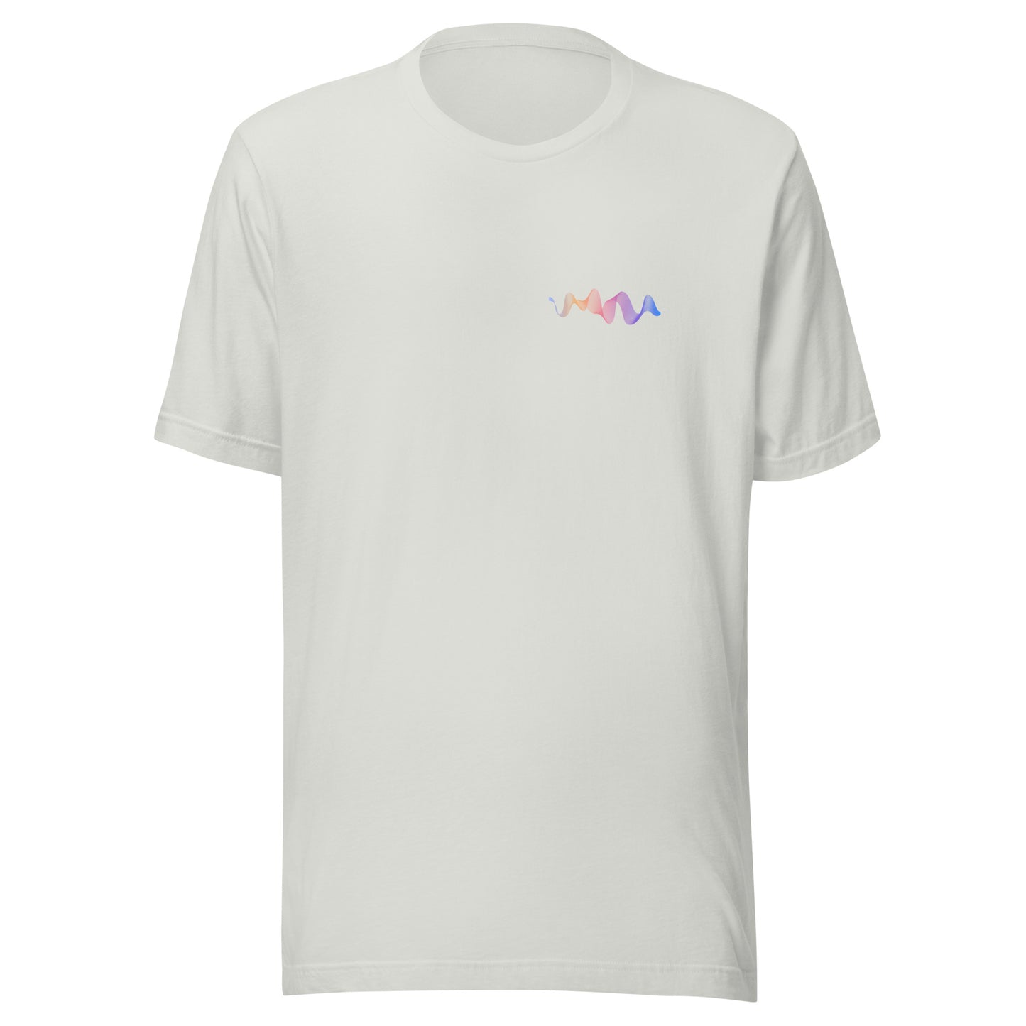 Unisex t-shirt with minimalist wave design, eco-friendly cotton, trendy streetwear, perfect for unique fashion and sustainable style enthusiasts.