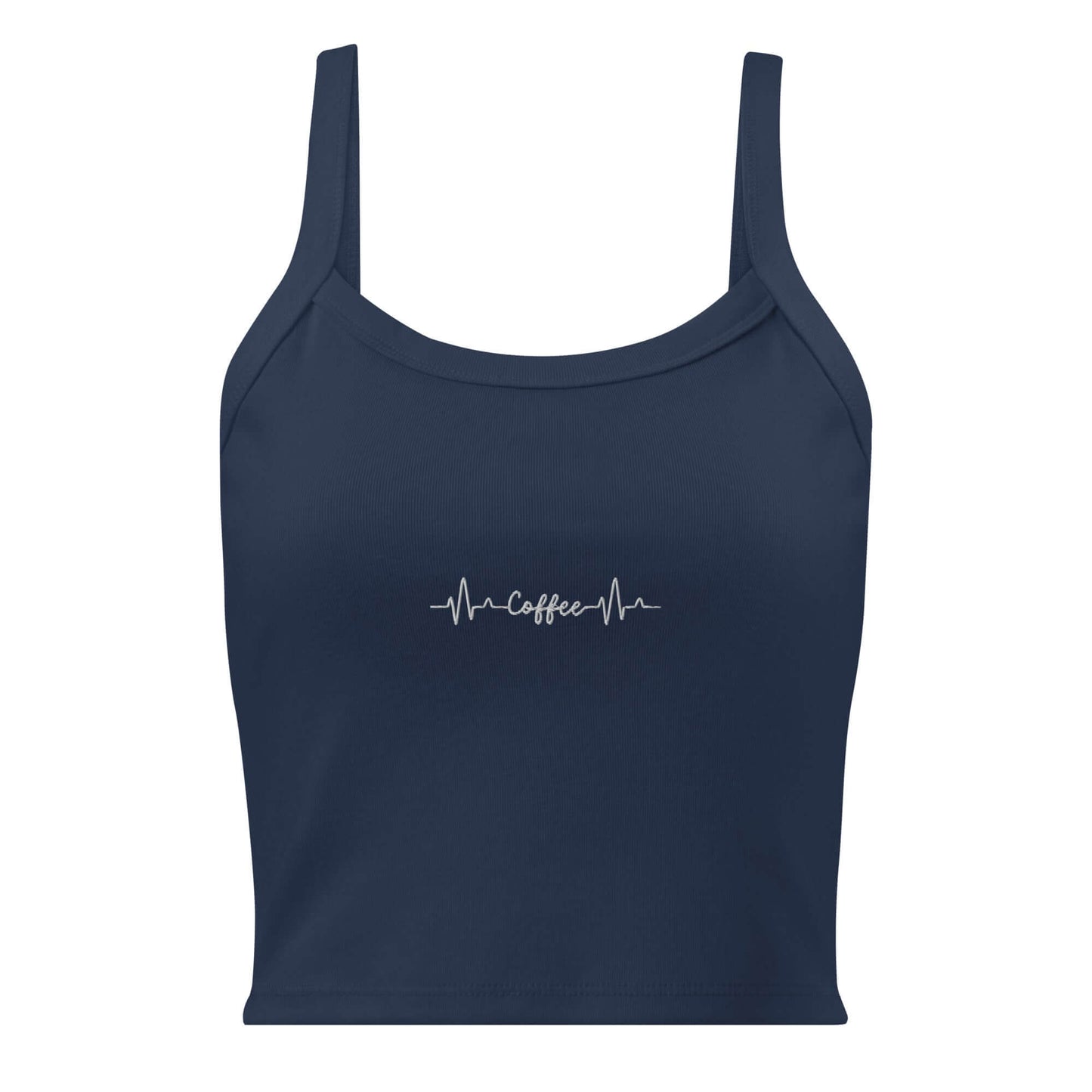 Coffee heartbeat Women’s micro-rib tank top - LUDE fashion, streetwear, unique designs, custom apparel, gift ideas, trendy, eco-friendly, statement pieces, graphic tees, sustainable fashion, minimalist, pop culture, creative prints, bold designs, limited edition, casual wear, artistic, lifestyle